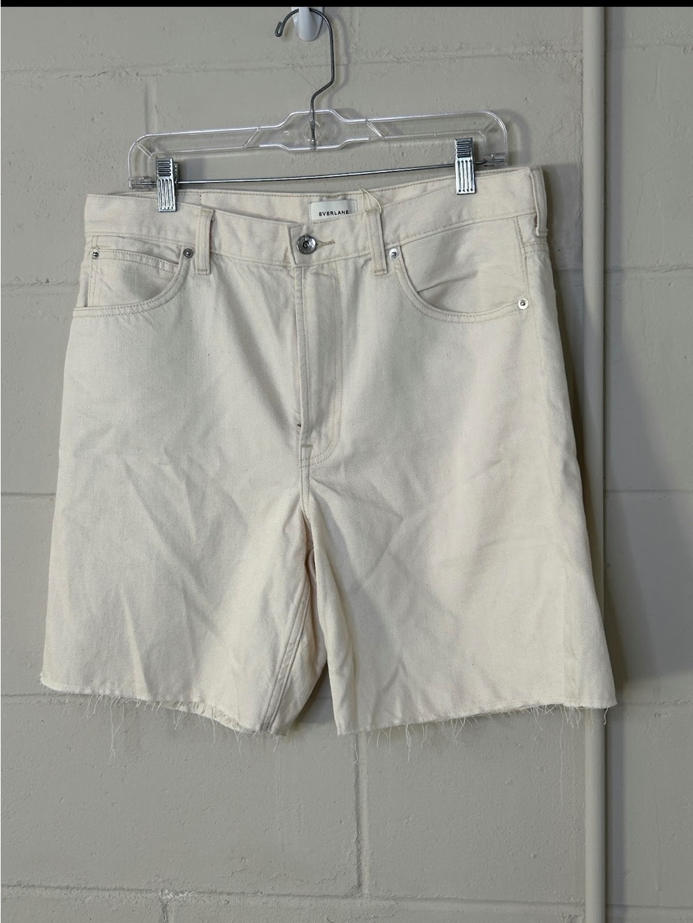 Everlane Shorts Womens 30 Baggy Denim Off White Midi Casual 90s Butter Mom New